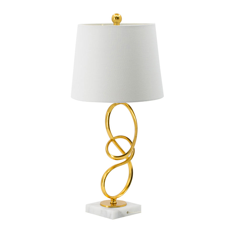 A&B Home 12" x 25" Gold Free Flowing Loop Table Lamp With White Drum Shade