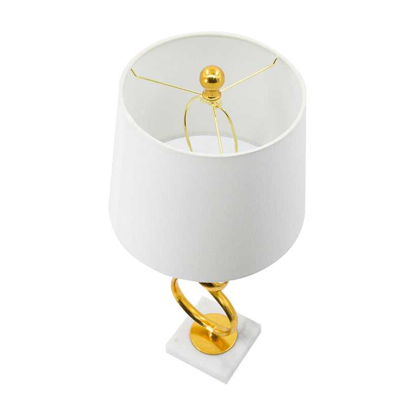 A&B Home 12" x 25" Gold Free Flowing Loop Table Lamp With White Drum Shade