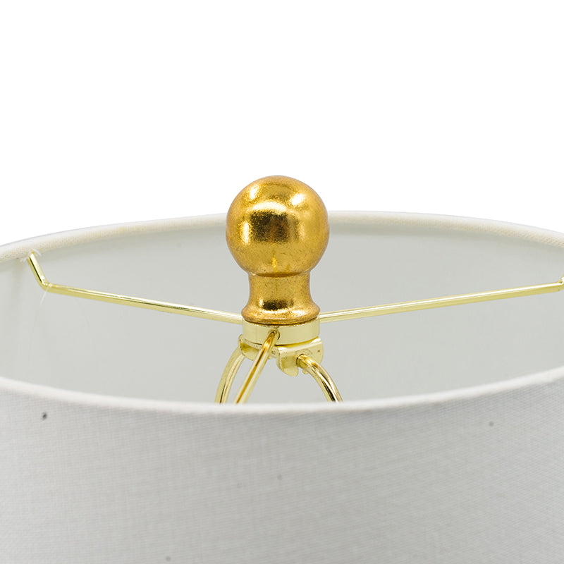 A&B Home 12" x 25" Gold Free Flowing Loop Table Lamp With White Drum Shade