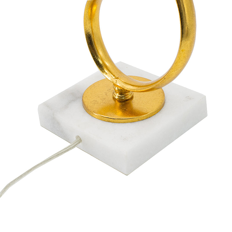 A&B Home 12" x 25" Gold Free Flowing Loop Table Lamp With White Drum Shade