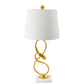 A&B Home 12" x 25" Gold Free Flowing Loop Table Lamp With White Drum Shade