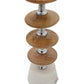 A&B Home 12" x 26" Bundle of 11 Brown Wooden Pebble Table Lamp On White Marble Base With Drum Shade