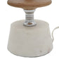 A&B Home 12" x 26" Bundle of 11 Brown Wooden Pebble Table Lamp On White Marble Base With Drum Shade