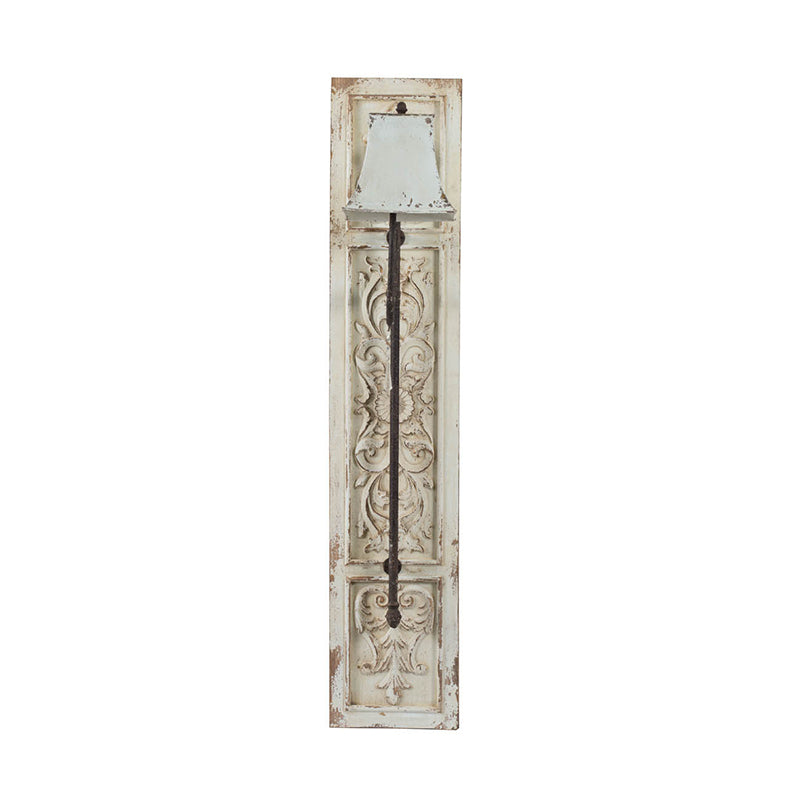 A&B Home 12" x 55" Bundle of 8 Rectangular Wooden Wall Panel With Square Flared Cream Shade Sconce