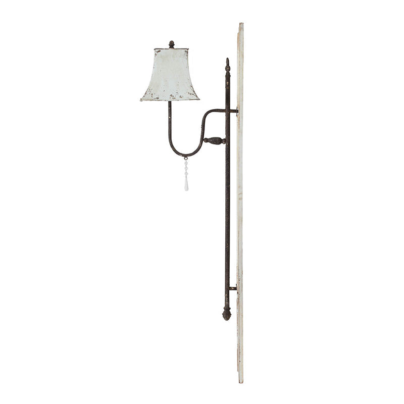 A&B Home 12" x 55" Bundle of 8 Rectangular Wooden Wall Panel With Square Flared Cream Shade Sconce