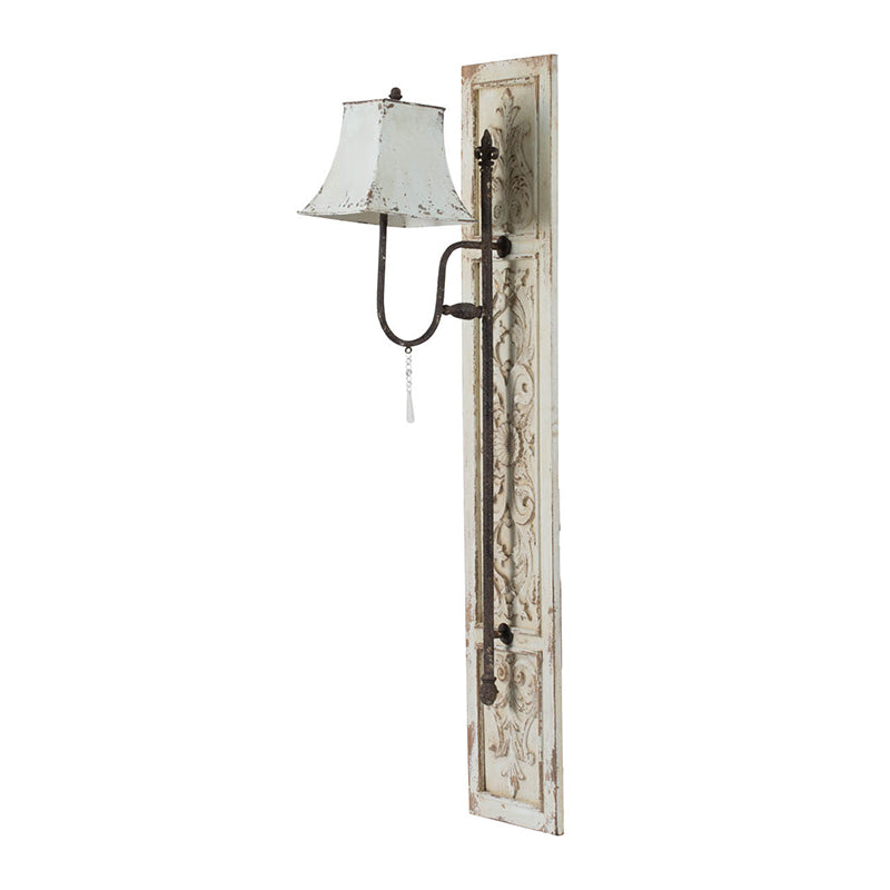 A&B Home 12" x 55" Bundle of 8 Rectangular Wooden Wall Panel With Square Flared Cream Shade Sconce