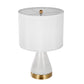 A&B Home 13" x 20" Bundle of 15 White and Gold Table Lamp With Drum-Shaped Shade