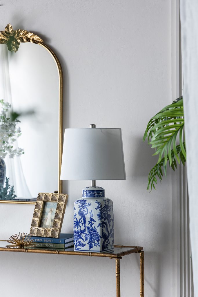 A&B Home 13" x 25" Bundle of 24 Blue and White Ceramic Vase Lamp