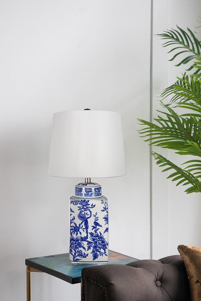 A&B Home 13" x 25" Bundle of 24 Blue and White Ceramic Vase Lamp