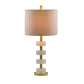A&B Home 13" x 26" Bundle of 12 Brass Metal Frame With White Acrylic Accent Table Lamp With White Fabric Drum Shade