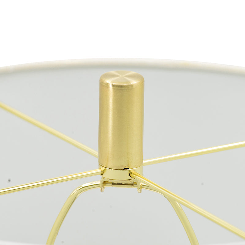 A&B Home 13" x 26" Bundle of 12 Brass Metal Frame With White Acrylic Accent Table Lamp With White Fabric Drum Shade