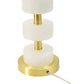 A&B Home 13" x 26" Bundle of 12 Brass Metal Frame With White Acrylic Accent Table Lamp With White Fabric Drum Shade