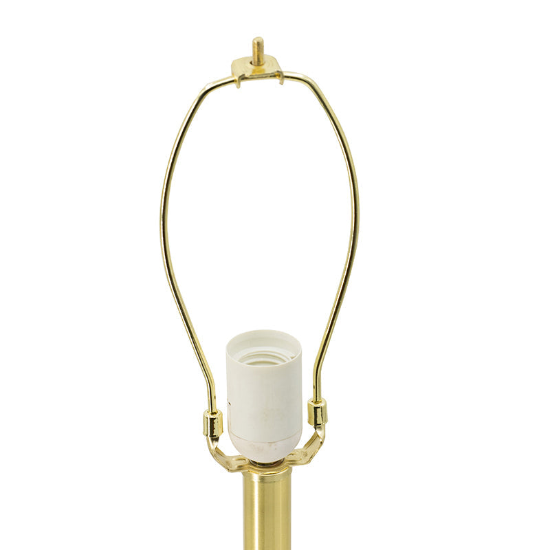 A&B Home 13" x 26" Bundle of 12 Brass Metal Frame With White Acrylic Accent Table Lamp With White Fabric Drum Shade