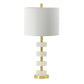 A&B Home 13" x 26" Bundle of 12 Brass Metal Frame With White Acrylic Accent Table Lamp With White Fabric Drum Shade