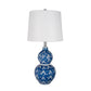 A&B Home 13" x 26" Bundle of 24 Blue and White Round Two-Tiered Ceramic Vase Lamp