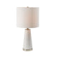 A&B Home 13" x 26" Bundle of 8 White Marble Cone-Shaped With Silver Base and Drum Shade Table Lamp