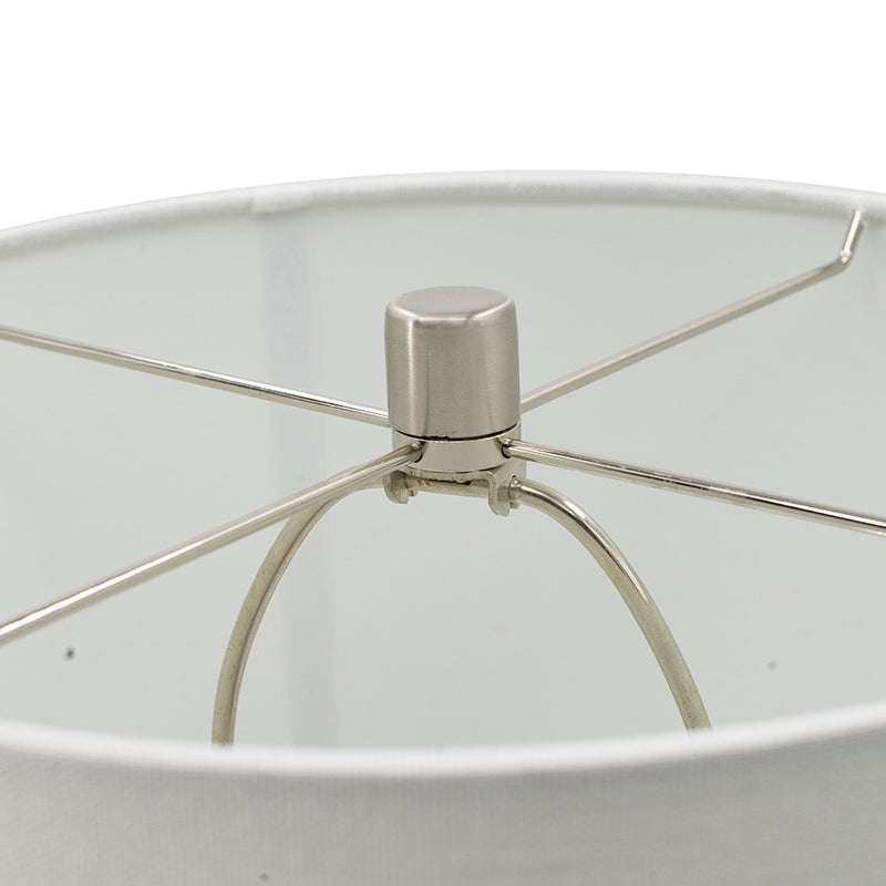 A&B Home 13" x 26" Bundle of 8 White Marble Cone-Shaped With Silver Base and Drum Shade Table Lamp