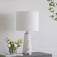 A&B Home 13" x 26" Bundle of 8 White Marble Cone-Shaped With Silver Base and Drum Shade Table Lamp