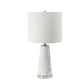 A&B Home 13" x 26" Bundle of 8 White Marble Cone-Shaped With Silver Base and Drum Shade Table Lamp