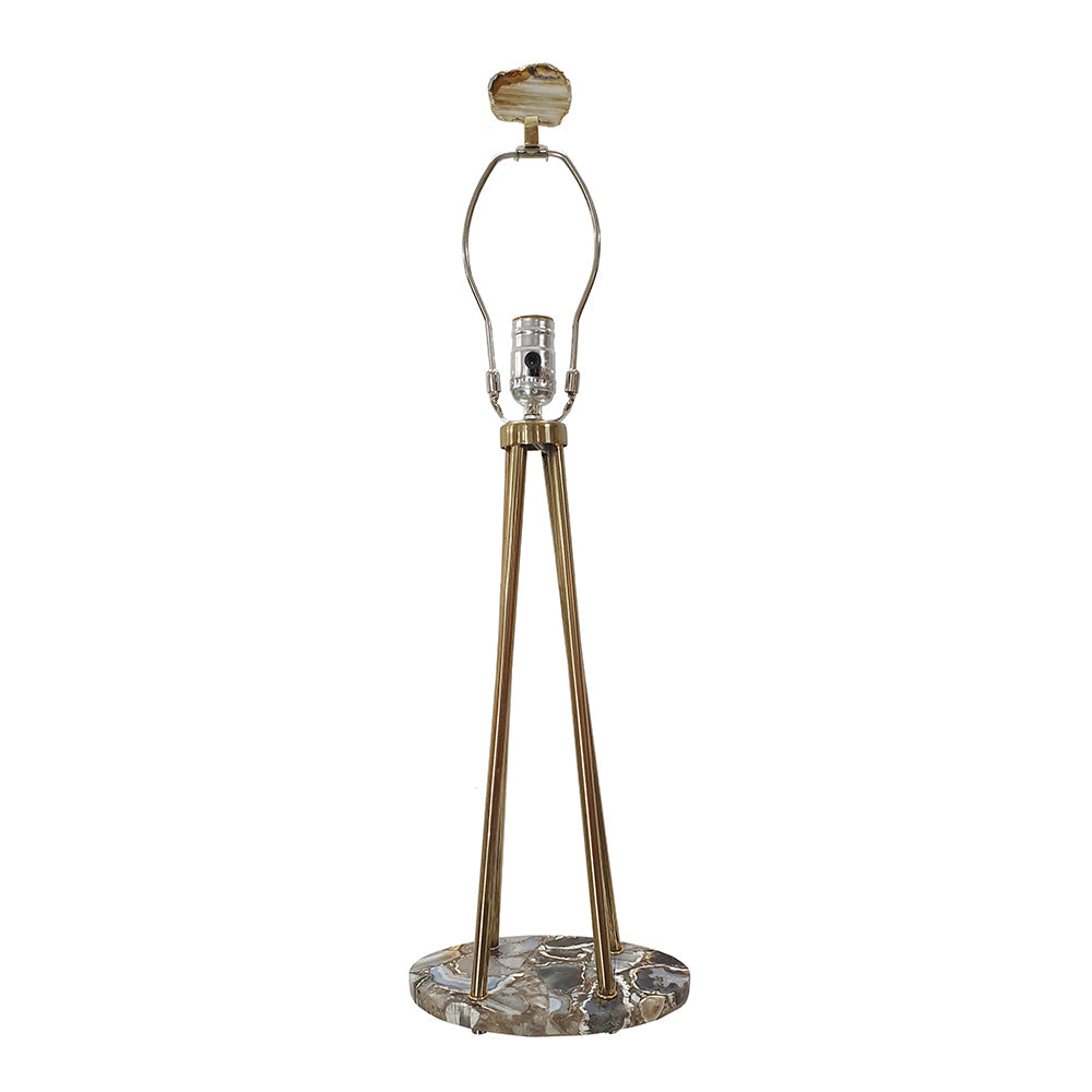 A&B Home 13" x 30" Bundle of 10 Agate Oval Base With Polished Gold Body and White Drum Shade