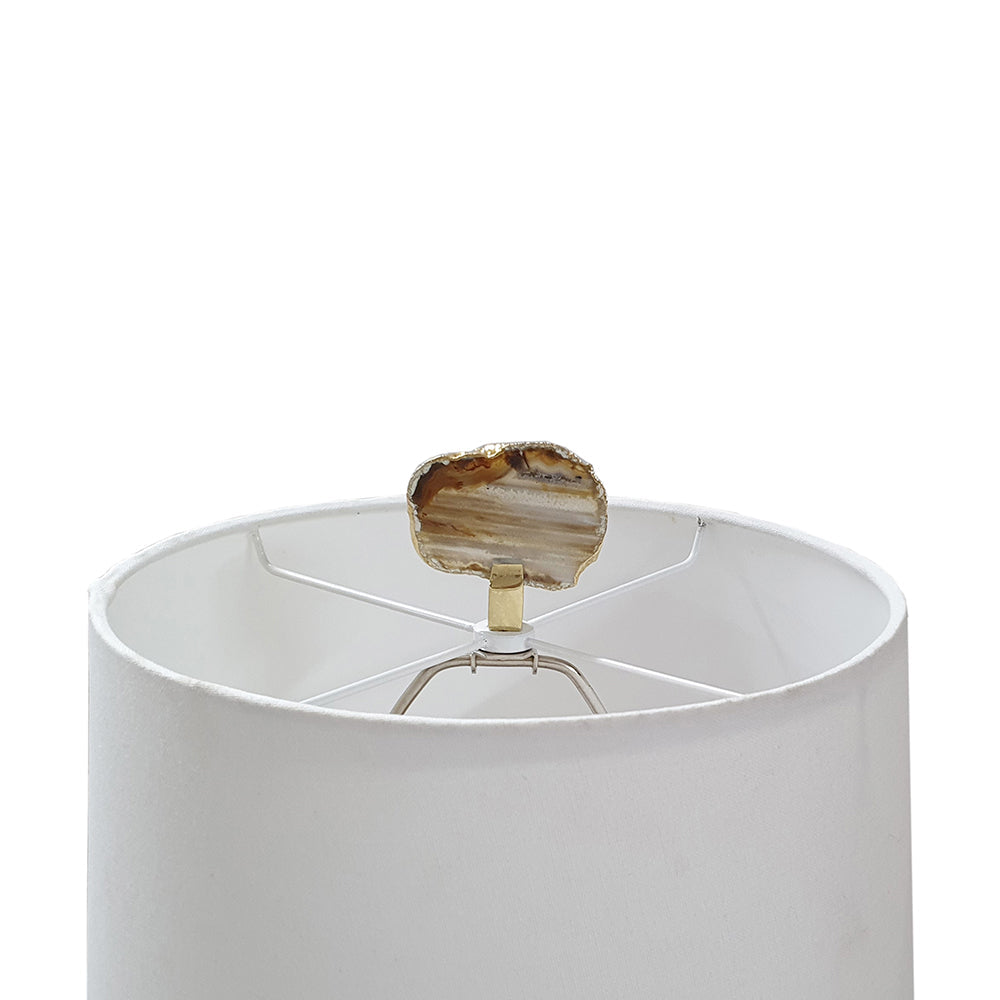 A&B Home 13" x 30" Bundle of 10 Agate Oval Base With Polished Gold Body and White Drum Shade