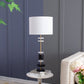 A&B Home 13" x 33" Bundle of 10 White and Black Table Lamp With White Fabric Shade