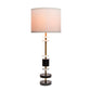 A&B Home 13" x 33" Bundle of 10 White and Black Table Lamp With White Fabric Shade