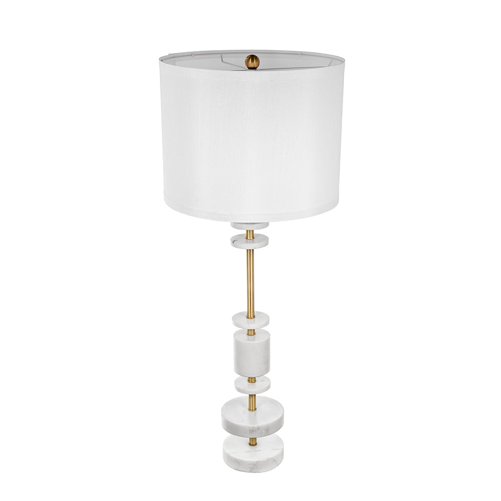 A&B Home 13" x 33" Bundle of 12 White Table Lamp With White Fabric Shade