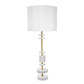 A&B Home 13" x 33" Bundle of 12 White Table Lamp With White Fabric Shade