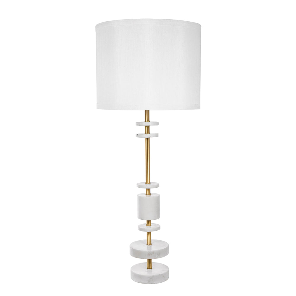 A&B Home 13" x 33" Bundle of 12 White Table Lamp With White Fabric Shade