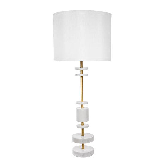 A&B Home 13" x 33" Bundle of 12 White Table Lamp With White Fabric Shade