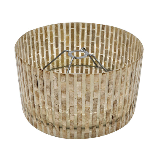 A&B Home 13" x 7" Bundle of 18 Round Natural Brown Textured Shade Table Lamp