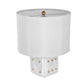 A&B Home 14" x 18" Bundle of 11 White Marble Dice Base With Gold Accent and Drum-Shaped Shade