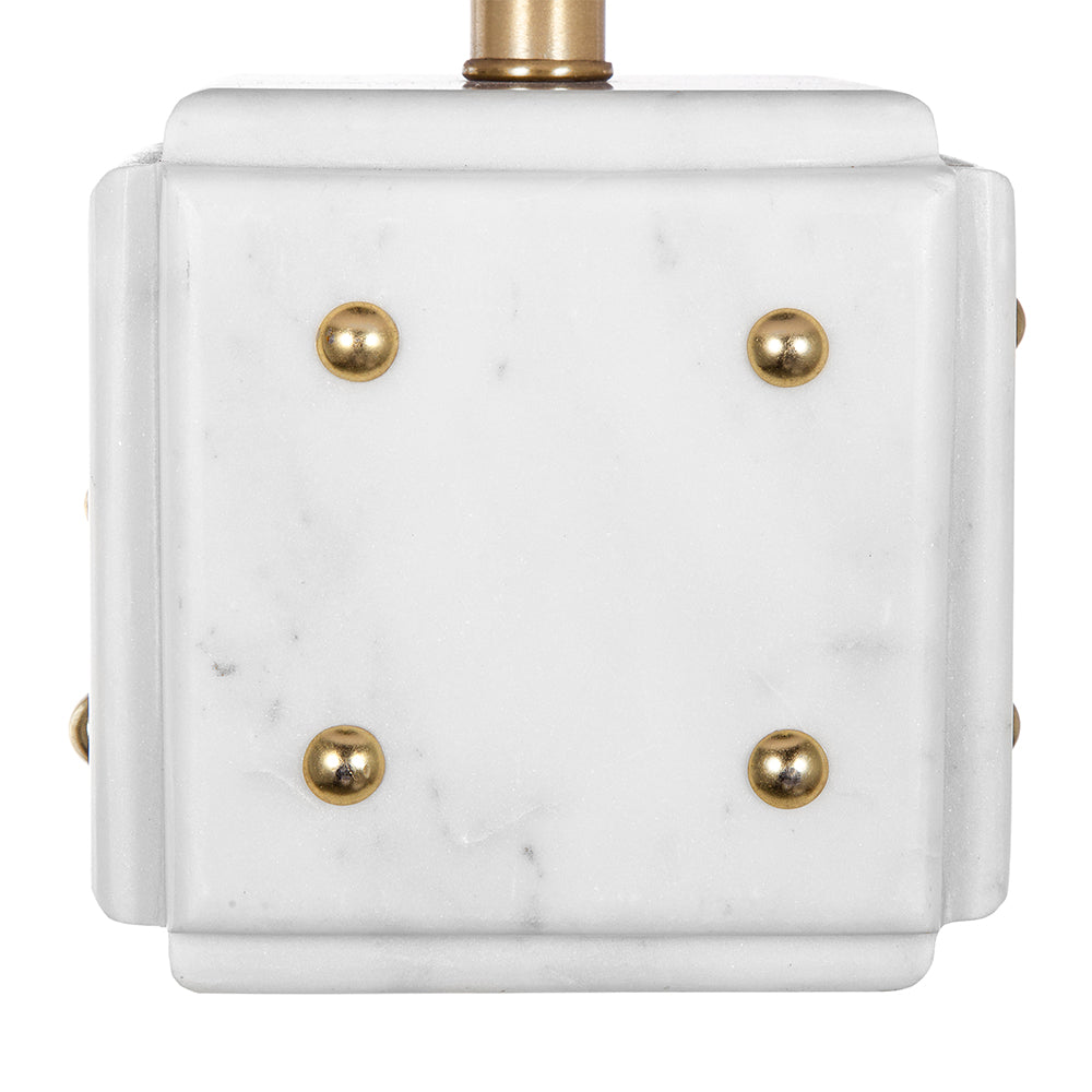 A&B Home 14" x 18" Bundle of 11 White Marble Dice Base With Gold Accent and Drum-Shaped Shade