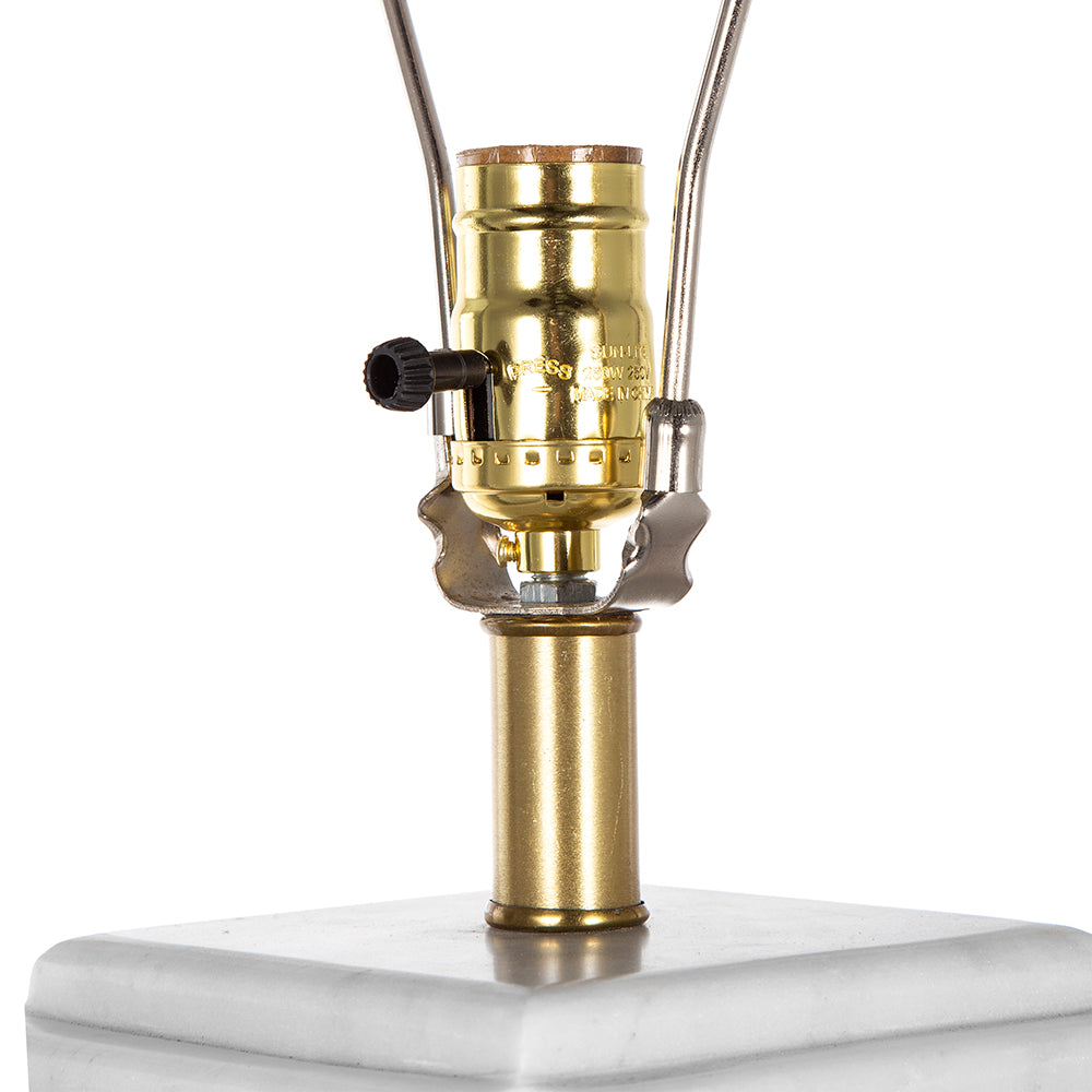 A&B Home 14" x 18" Bundle of 11 White Marble Dice Base With Gold Accent and Drum-Shaped Shade