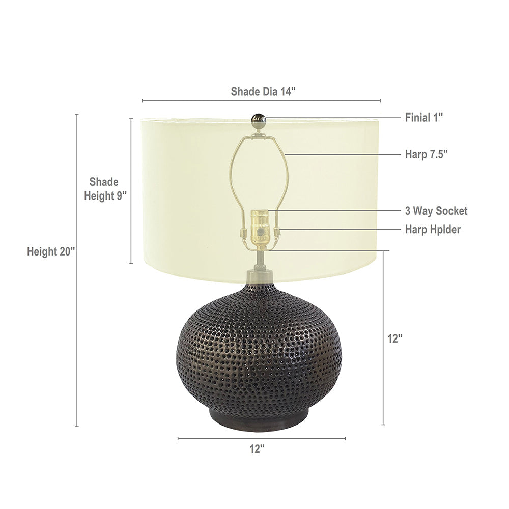 A&B Home 14" x 20" Bundle of 12 Gray and White Round Table Lamp