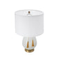 A&B Home 14" x 22" Bundle of 11 White and Gold Table Lamp with Drum-Shape Shade and Two Tassel Accents