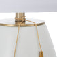 A&B Home 14" x 22" Bundle of 11 White and Gold Table Lamp with Drum-Shape Shade and Two Tassel Accents