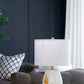 A&B Home 14" x 22" Bundle of 11 White and Gold Table Lamp with Drum-Shape Shade and Two Tassel Accents