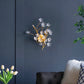 A&B Home 14" x 22" Bundle of 7 Gold and Clear 4-Light Fixture with Flower Design Wall Sconce