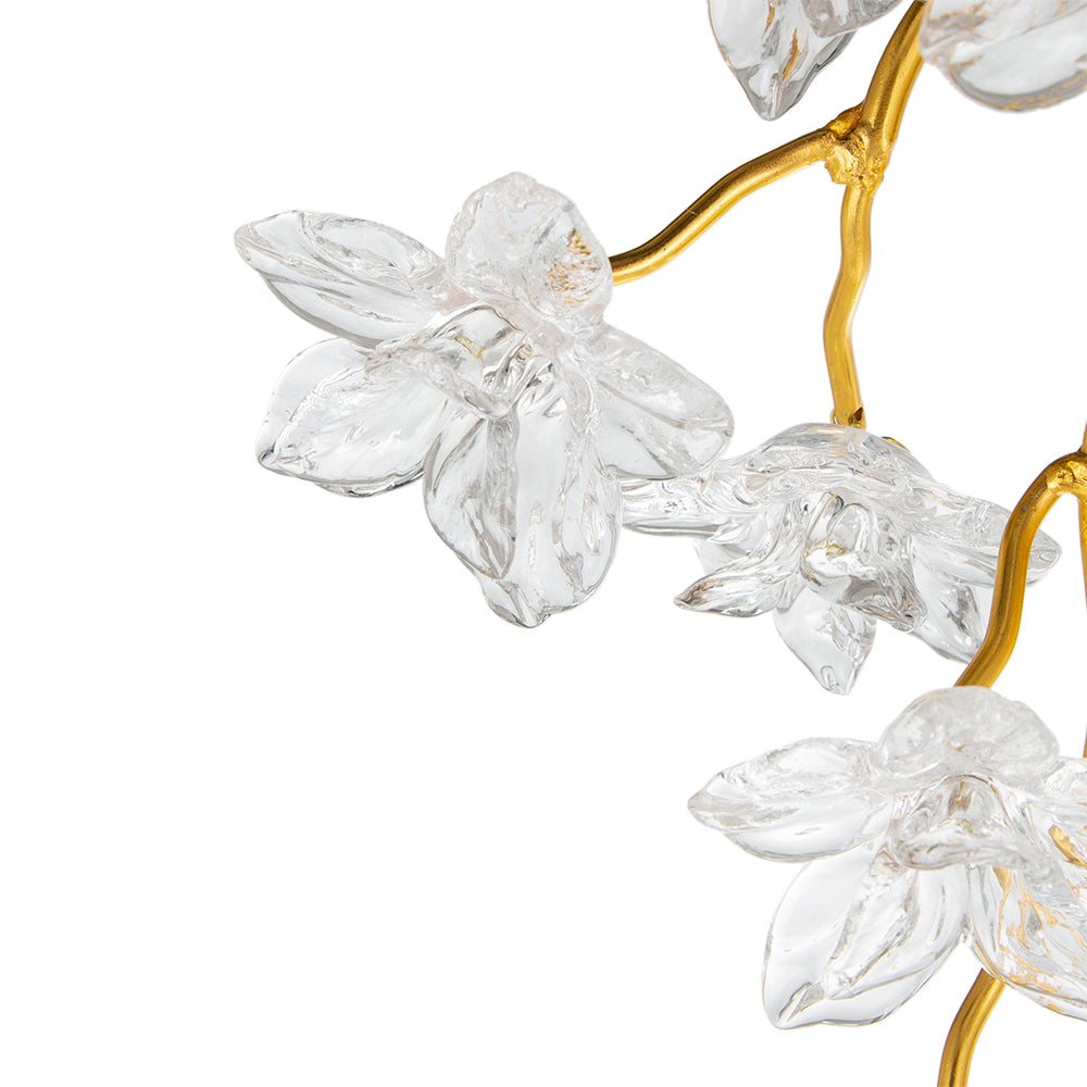 A&B Home 14" x 22" Bundle of 7 Gold and Clear 4-Light Fixture with Flower Design Wall Sconce