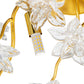 A&B Home 14" x 22" Bundle of 7 Gold and Clear 4-Light Fixture with Flower Design Wall Sconce