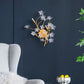A&B Home 14" x 22" Bundle of 7 Gold and Clear 4-Light Fixture with Flower Design Wall Sconce