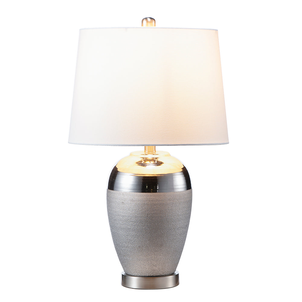 A&B Home 14" x 24" Bundle of 16 Silver Ceramic Base With White Tapered Drum Shade