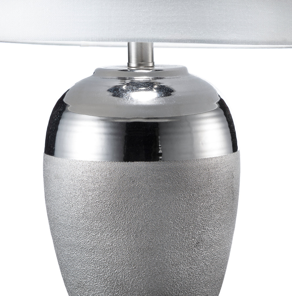 A&B Home 14" x 24" Bundle of 16 Silver Ceramic Base With White Tapered Drum Shade