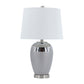 A&B Home 14" x 24" Bundle of 16 Silver Ceramic Base With White Tapered Drum Shade
