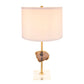 A&B Home 14" x 25" Bundle of 12 Gold Table Lamp with Agate Slice and White Drum Shade