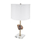 A&B Home 14" x 25" Bundle of 12 Gold Table Lamp with Agate Slice and White Drum Shade