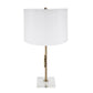 A&B Home 14" x 25" Bundle of 12 Gold Table Lamp with Agate Slice and White Drum Shade