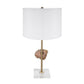 A&B Home 14" x 25" Bundle of 12 Gold Table Lamp with Agate Slice and White Drum Shade